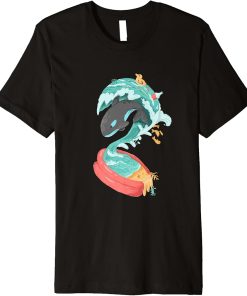 Orca Tsunami Inflatable Pool Save Ocean Wildlife Surrealism Premium T-Shirt