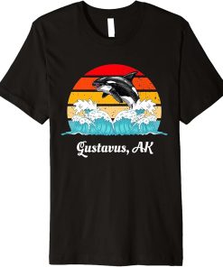 Vintage Gustavus AK Distressed Orca Killer Whale Art Premium T-Shirt